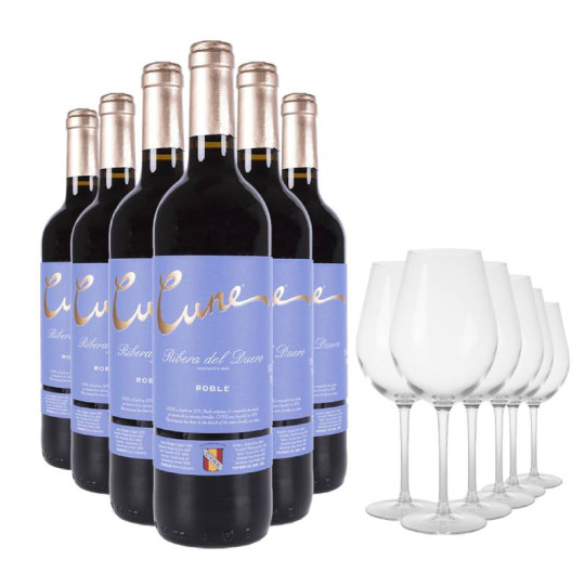 6 flasker Cune Roble Ribera...